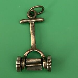 .925  Lawnmower Vintage Push Mower Sterling Silver Jewelry Charm